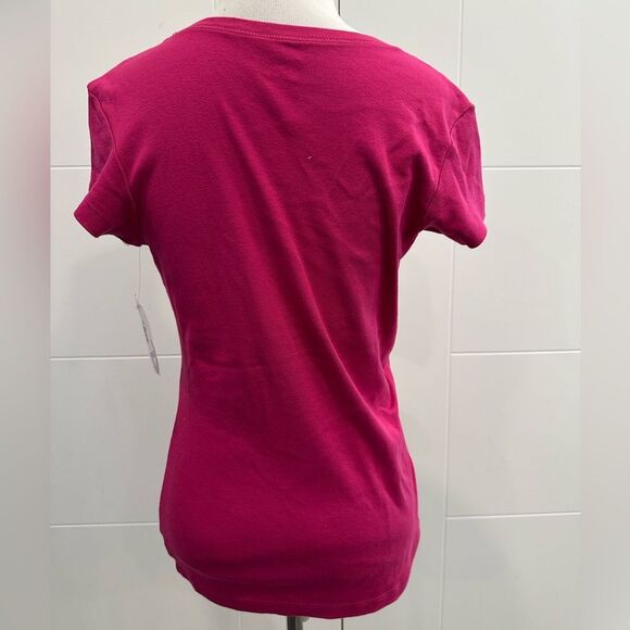 NWT Women's Pink V-Neck Top size large - Picture 3 of 4